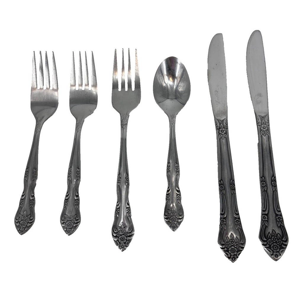 Rogers Co Dream Rose aka Rose Bud Stainless Miscellaneous Set of 6 Silverware